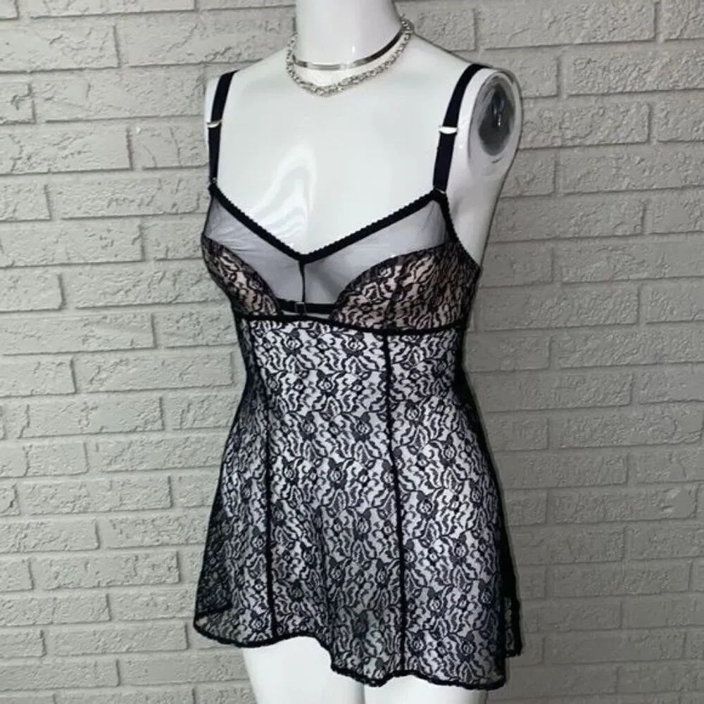 Victoria’s Secret Women Blace Lace Mesh Teddy Lingerie Sleepwear Size S